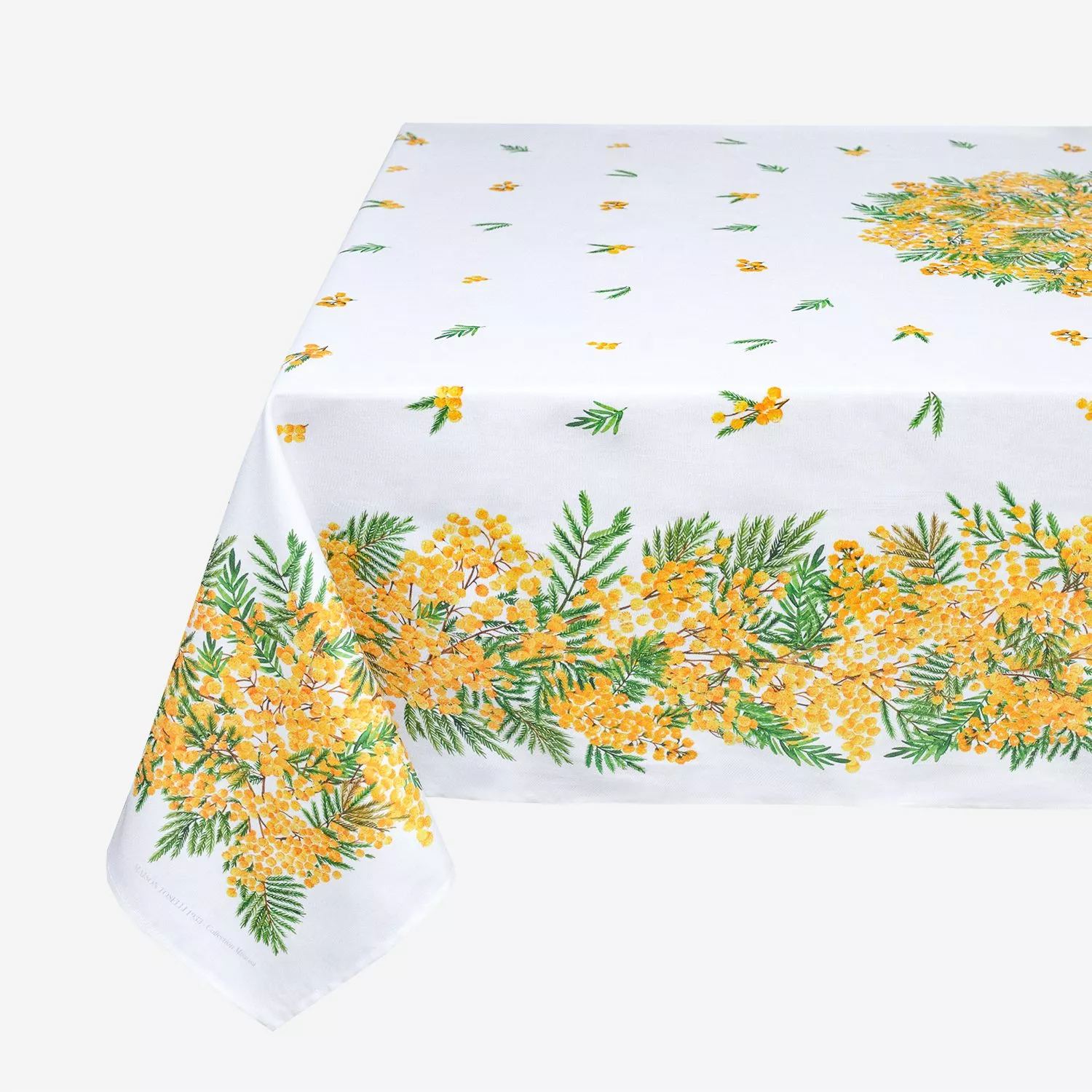 French tablecloth coated or cotton (Mimosa. white)